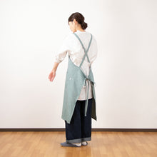 画像をギャラリービューアに読み込む, 綿麻ヘリンボーン エプロン グリーン
