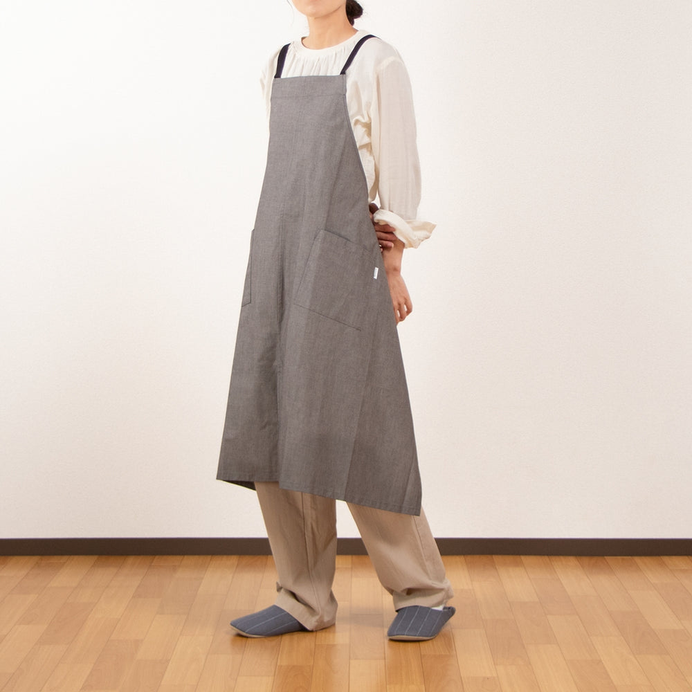 organic cottonエプロン クリームブラウン