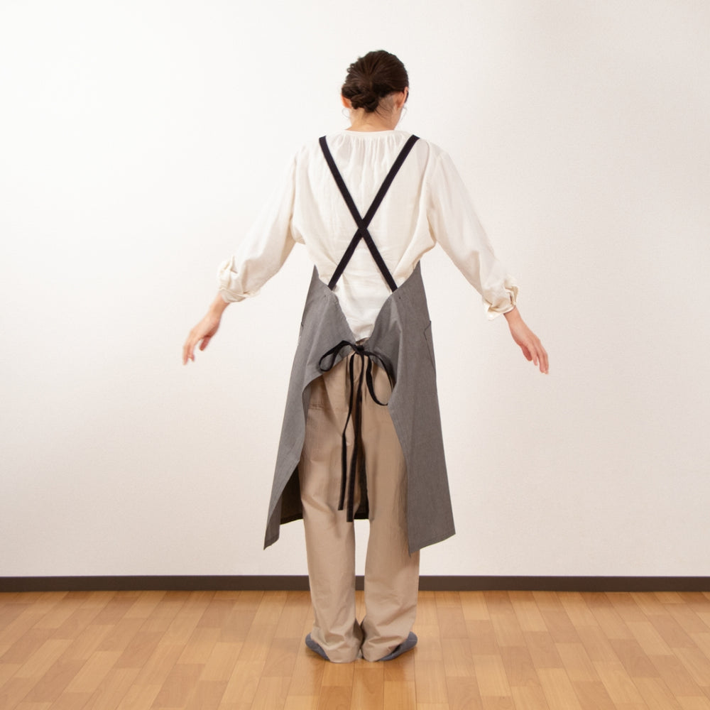 organic cottonエプロン クリームブラウン