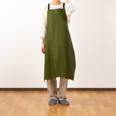 organic cottonエプロン ダークピスタチオ