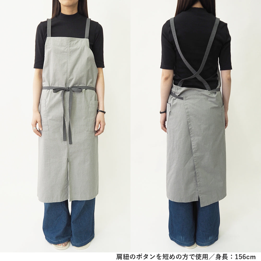 綿麻ヘリンボーンエプロン
