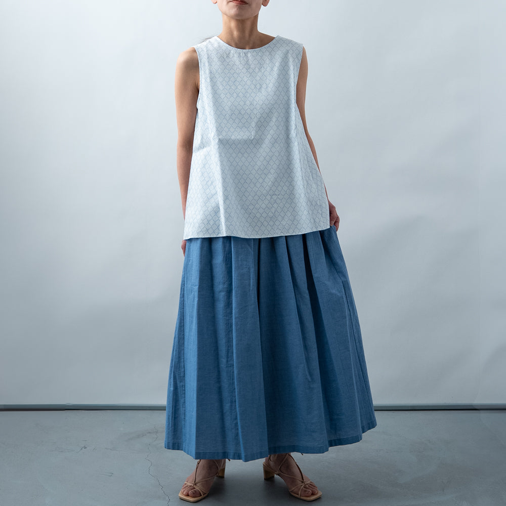 ao daikanyama コットンガーゼ　ギャザーパンツ　パープル　未使用美品 商品情報 - information | ナチュラル服・肌触りの良い大人の
