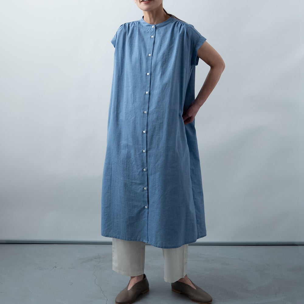 cottonボイル　ギャザーワンピース