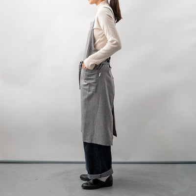 綿麻ヘリンボーン エプロン
