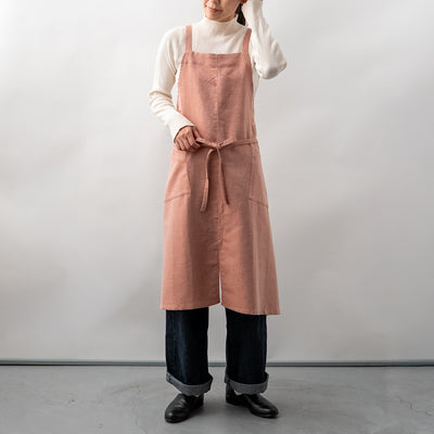 綿麻ヘリンボーン エプロン