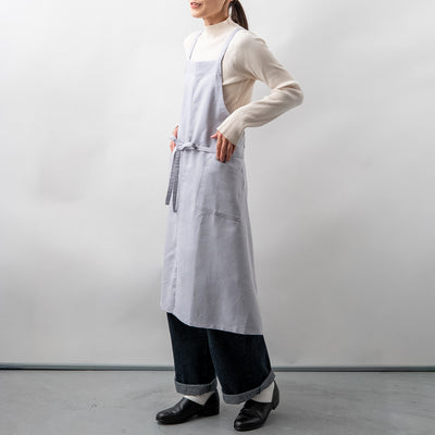 綿麻ヘリンボーン エプロン