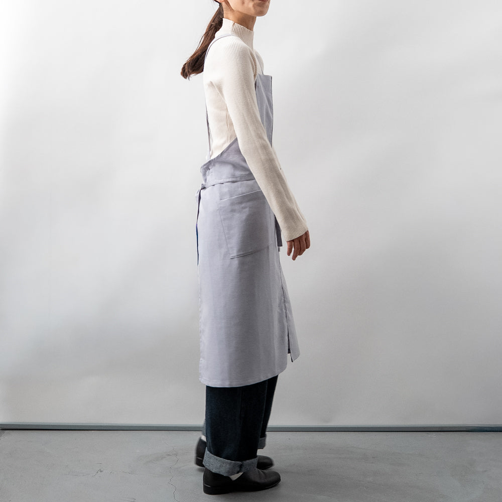 綿麻ヘリンボーン エプロン