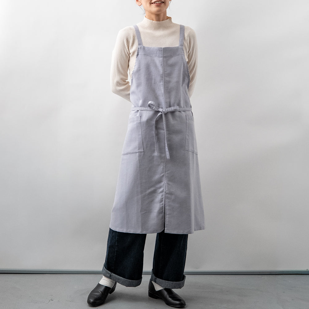綿麻ヘリンボーン エプロン