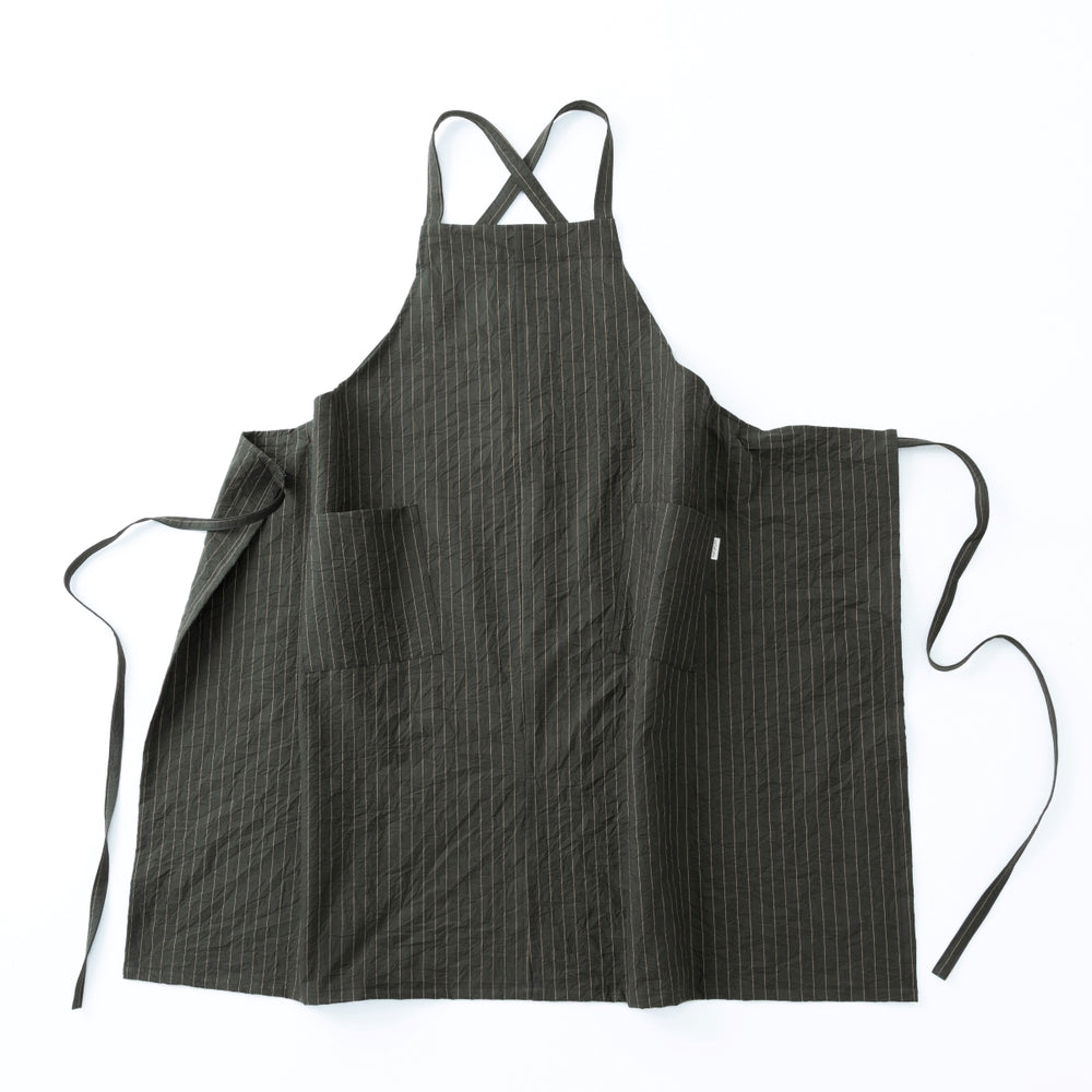 綿キャッチワッシャーエプロン　グリーン