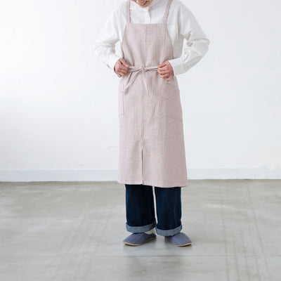 綿ザックリオックスエプロン　ブリック
