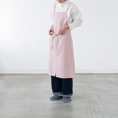 綿ザックリオックスエプロン　レッド