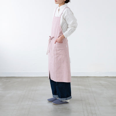 綿ザックリオックスエプロン　レッド