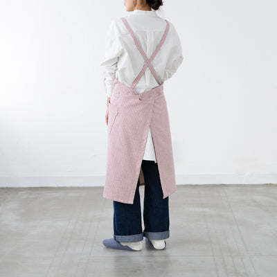 綿ザックリオックスエプロン　レッド