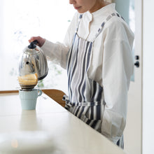 画像をギャラリービューアに読み込む, 綿麻マルチストライプエプロン ブラック
