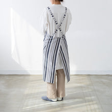 画像をギャラリービューアに読み込む, 綿麻マルチストライプエプロン ブラック
