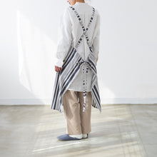 画像をギャラリービューアに読み込む, 綿麻マルチストライプエプロン ブラック
