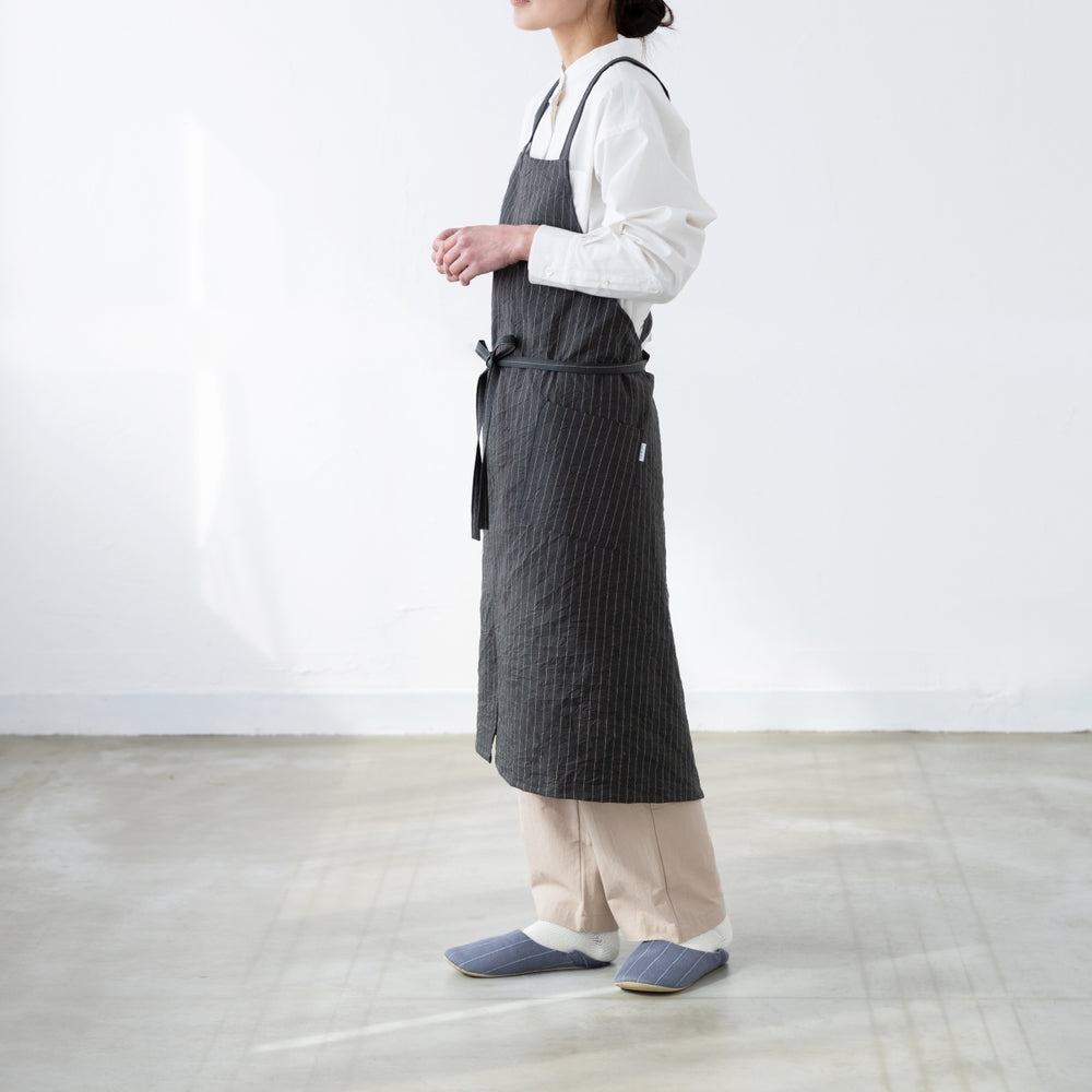 綿キャッチワッシャーエプロン　グリーン