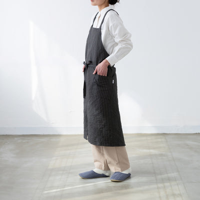綿キャッチワッシャーエプロン　グリーン