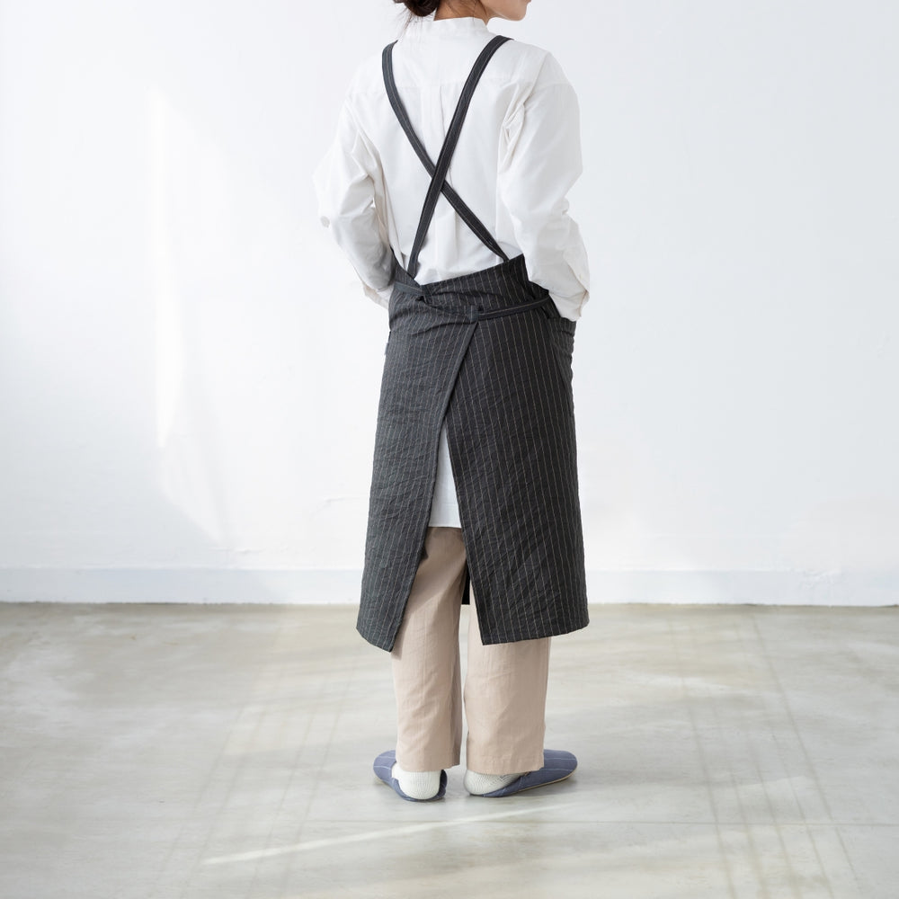 綿キャッチワッシャーエプロン　グリーン