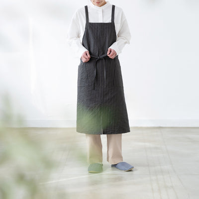 綿キャッチワッシャーエプロン　グリーン