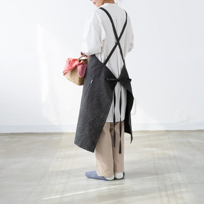 綿キャッチワッシャーエプロン　グリーン