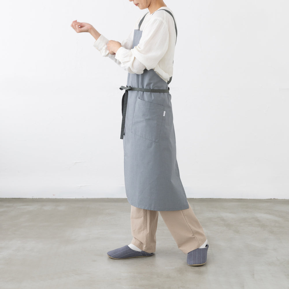 organic cottonエプロン フォググレー