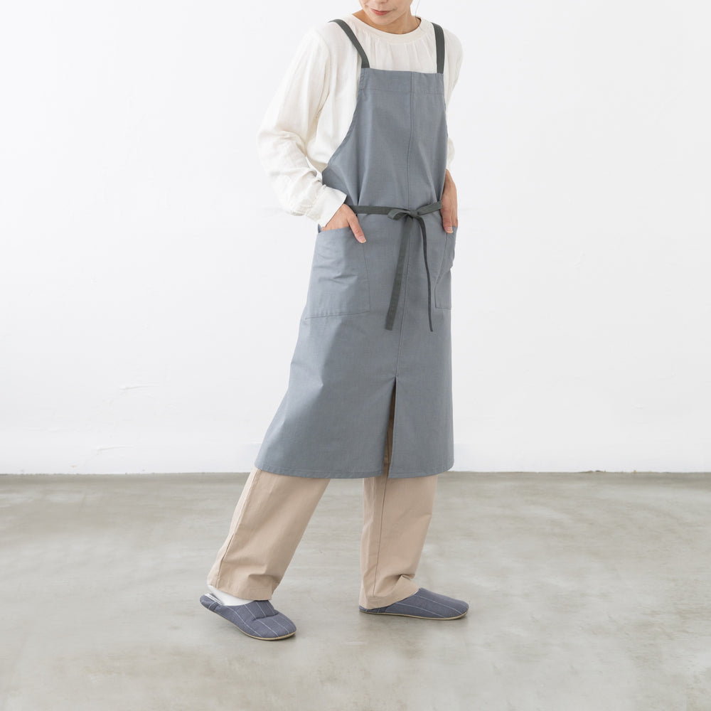 organic cottonエプロン フォググレー