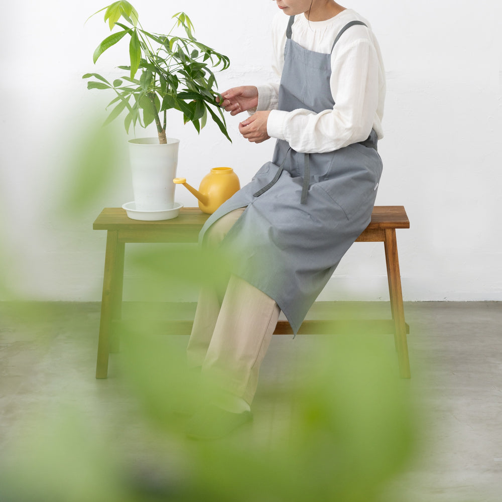 organic cottonエプロン フォググレー