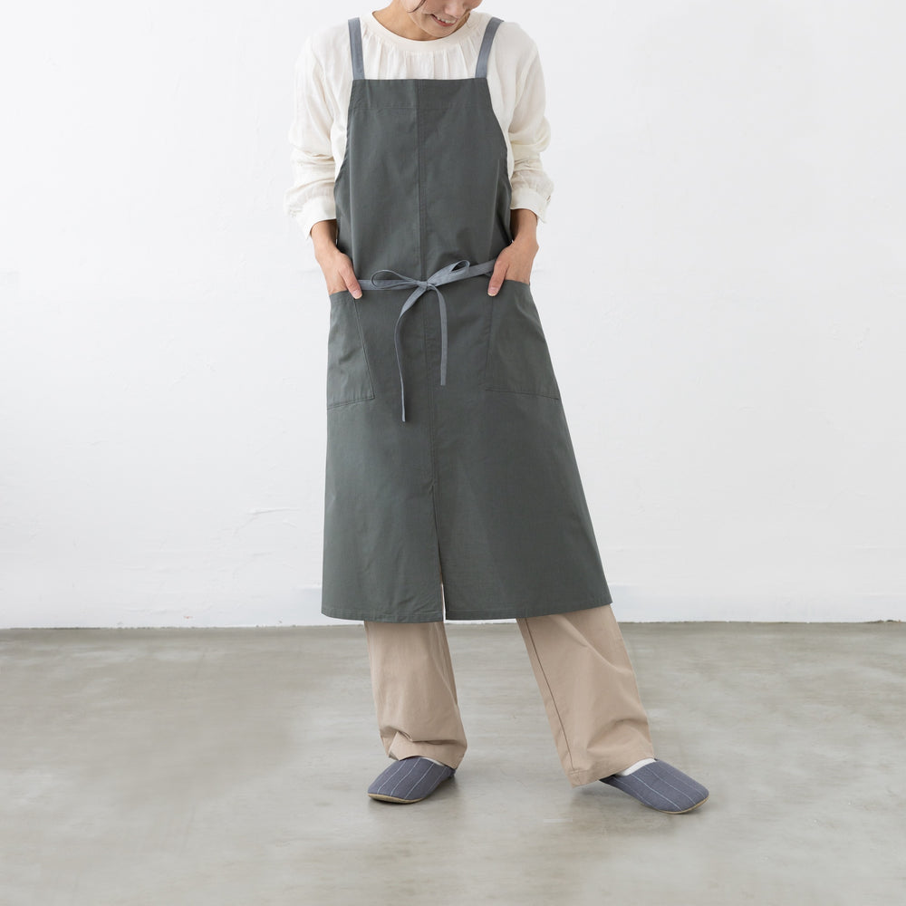 organic cottonエプロン モスシャドウ