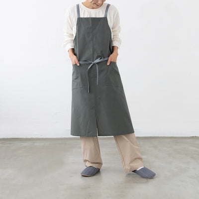 organic cottonエプロン モスシャドウ