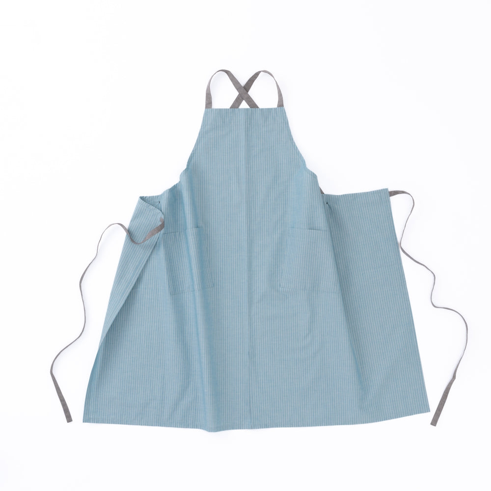 organic cottonエプロン スカイブルーST