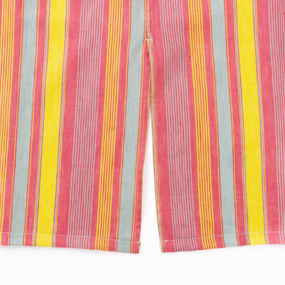 綿麻マルチストライプエプロン レッド