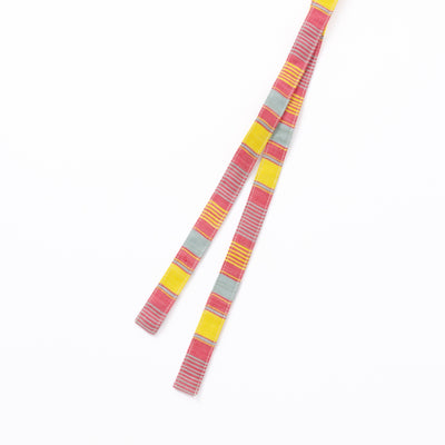 綿麻マルチストライプエプロン レッド