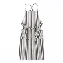 画像をギャラリービューアに読み込む, 綿麻マルチストライプエプロン ブラック
