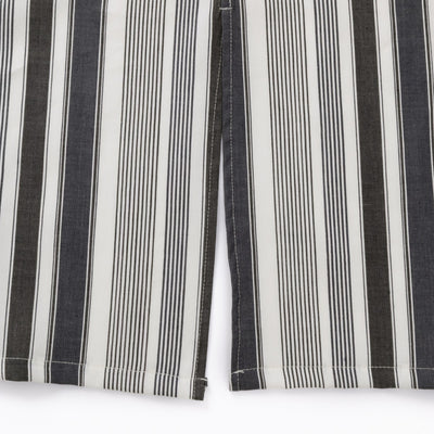 綿麻マルチストライプエプロン ブラック