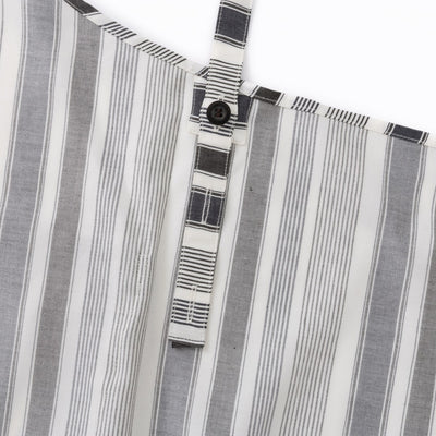 綿麻マルチストライプエプロン ブラック