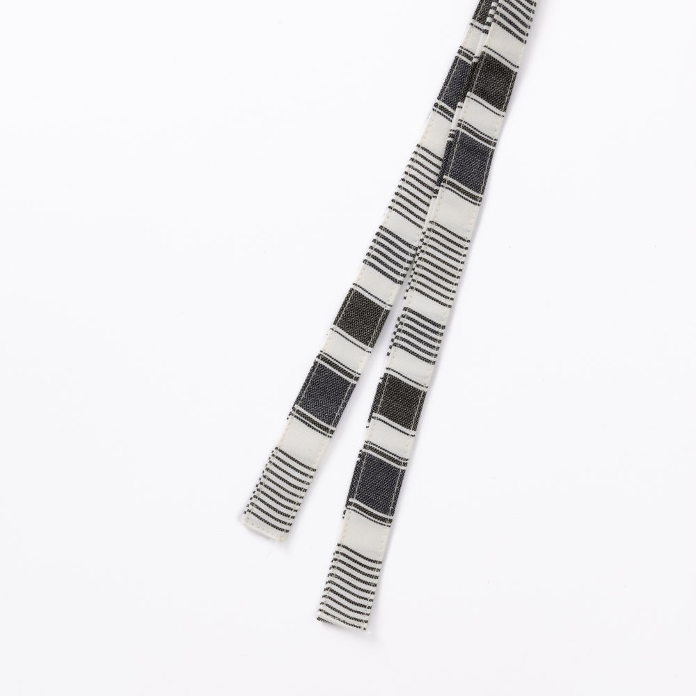 綿麻マルチストライプエプロン ブラック