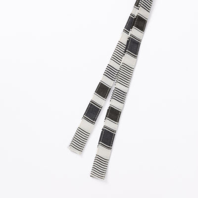 綿麻マルチストライプエプロン ブラック