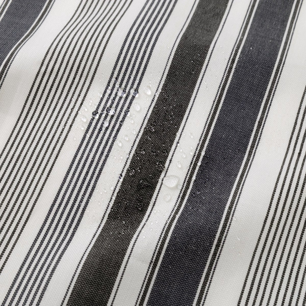 綿麻マルチストライプエプロン ブラック