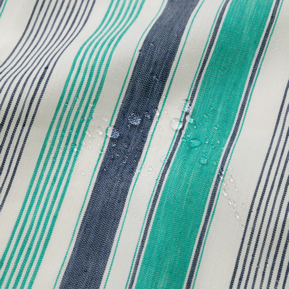 綿麻マルチストライプエプロン グリーン