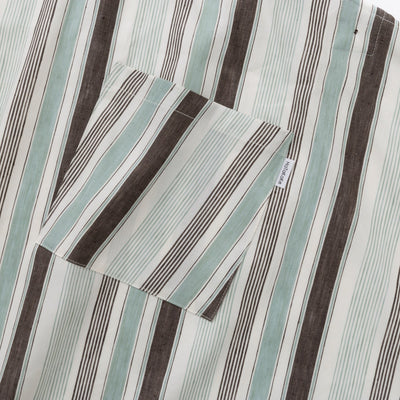 綿麻マルチストライプエプロン ウグイス