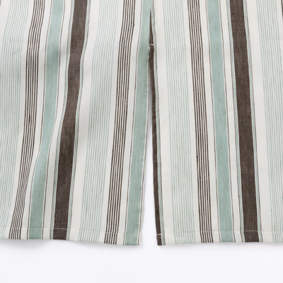 綿麻マルチストライプエプロン ウグイス