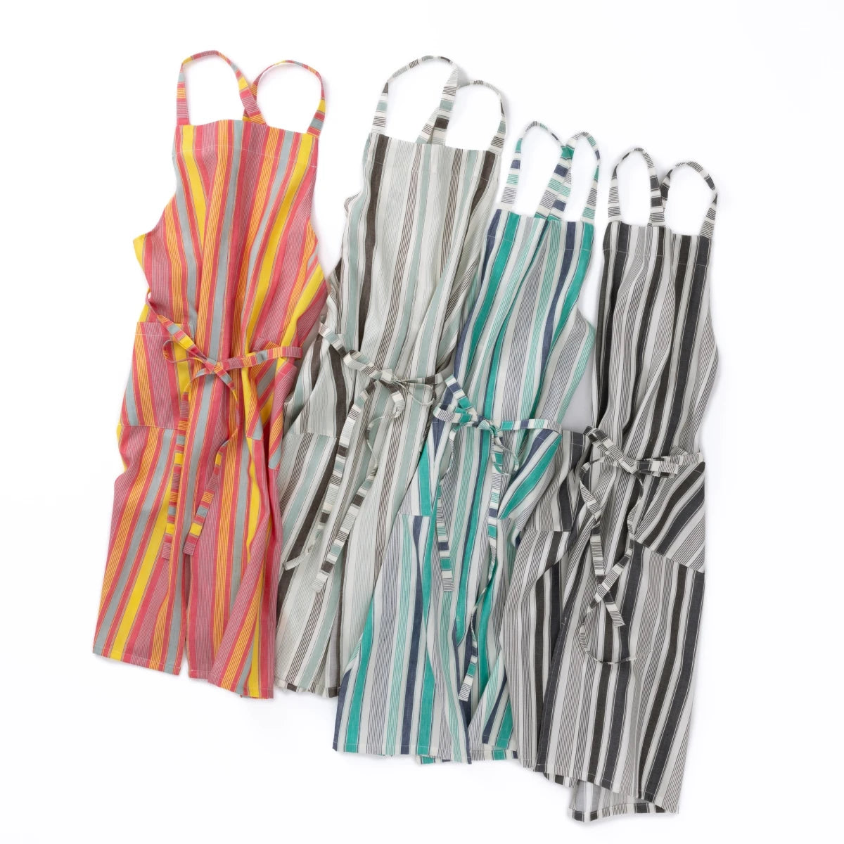綿麻マルチストライプエプロン