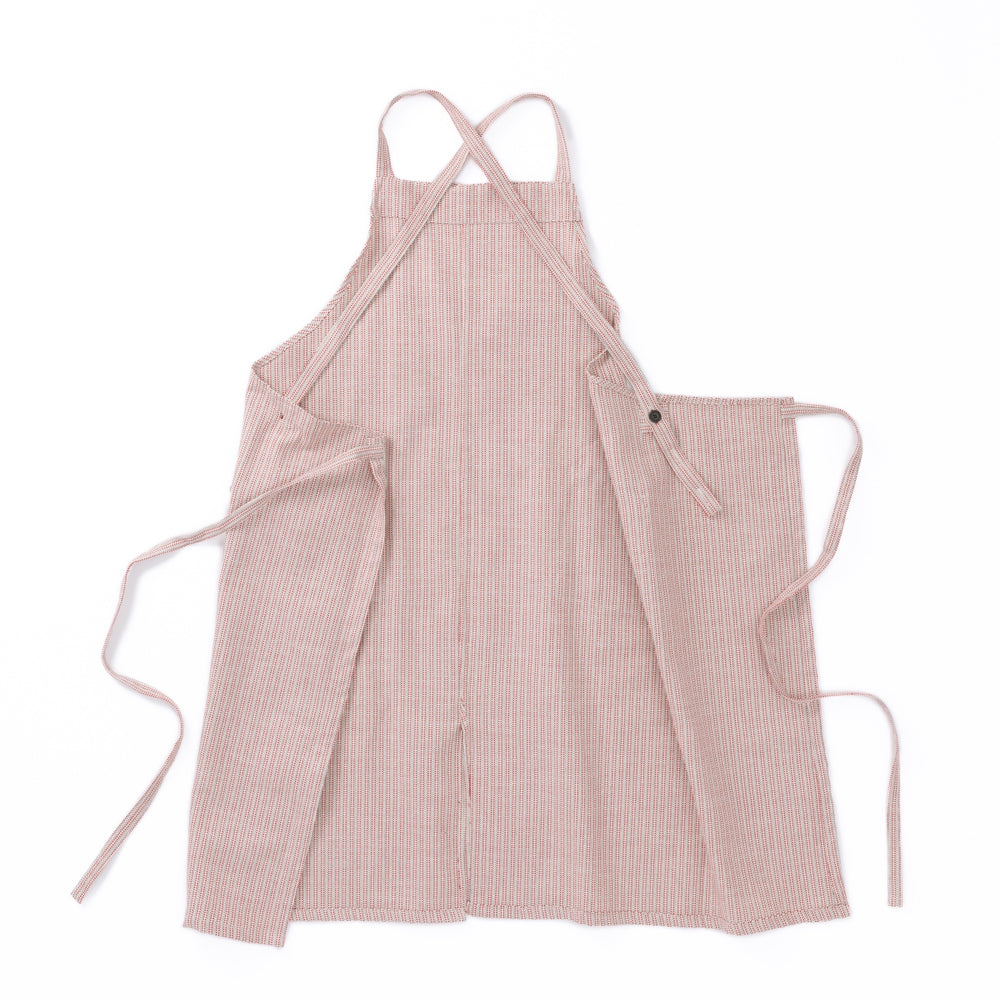 綿ザックリオックスエプロン　レッド