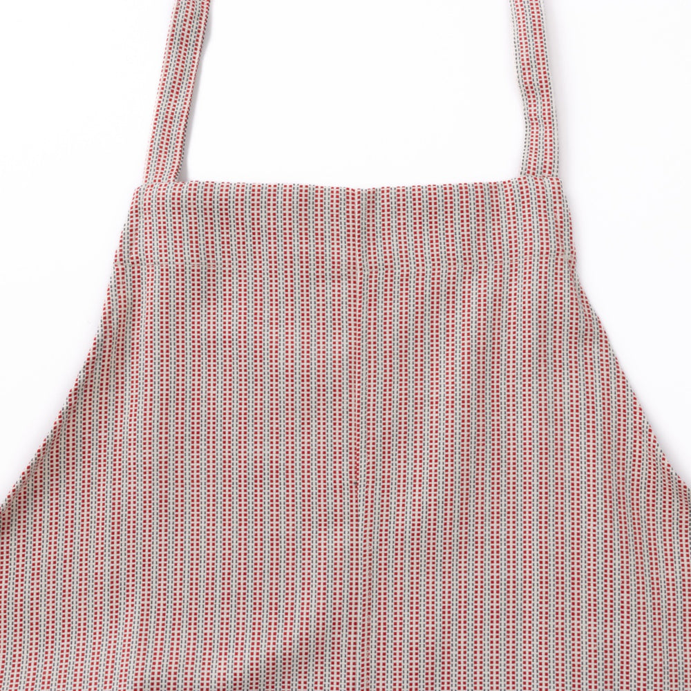 綿ザックリオックスエプロン　レッド