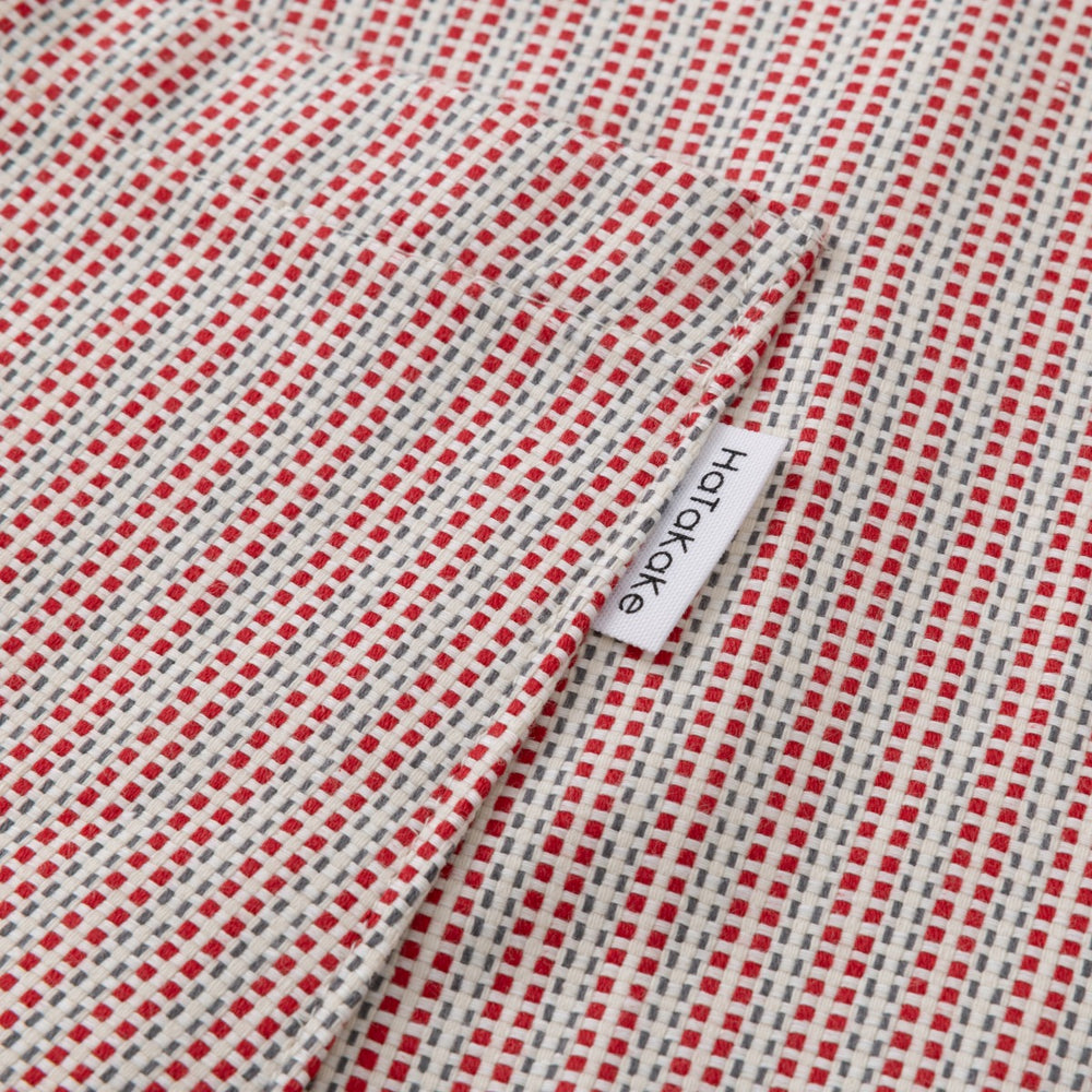 綿ザックリオックスエプロン　レッド