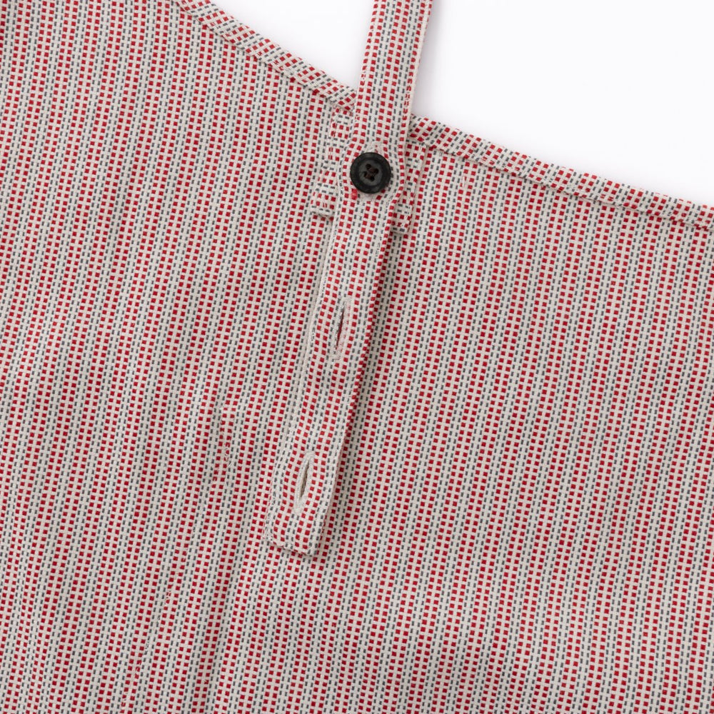 綿ザックリオックスエプロン　レッド