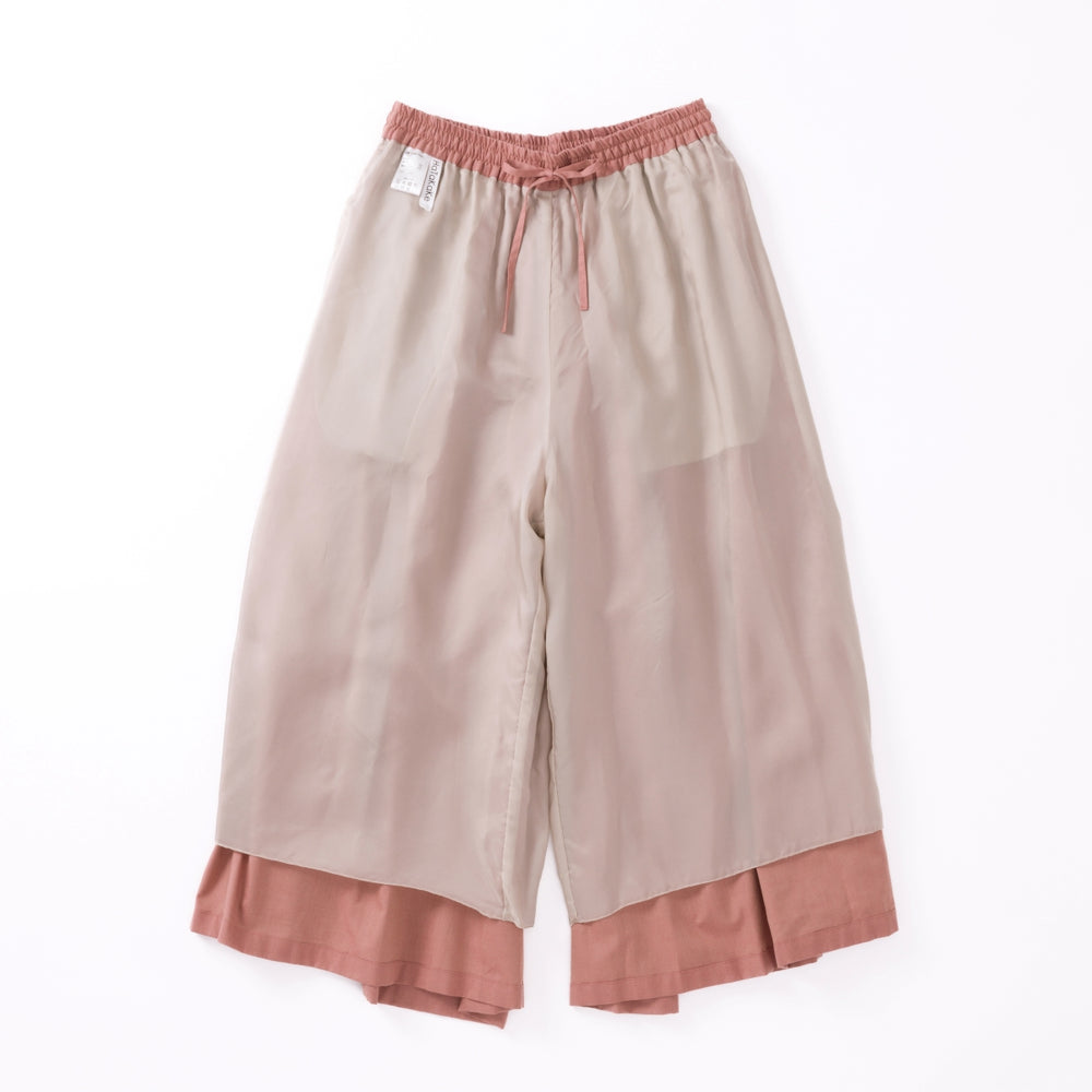cotton シルクギャザーパンツ