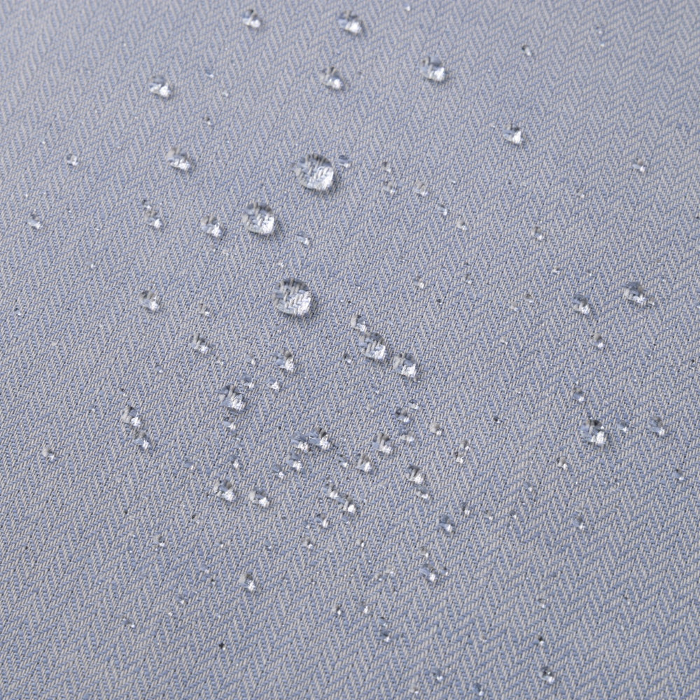 綿麻ヘリンボーン エプロン ライトブルー