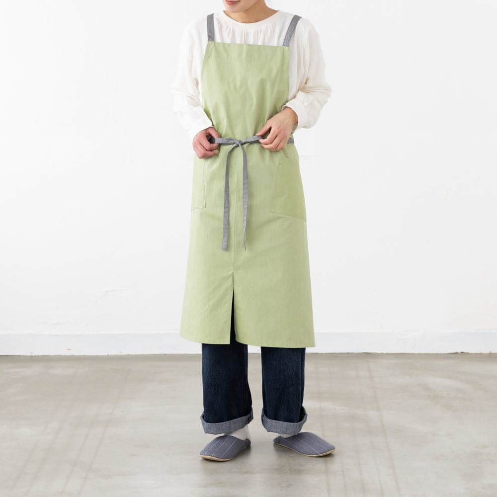 organic cottonエプロン ライム